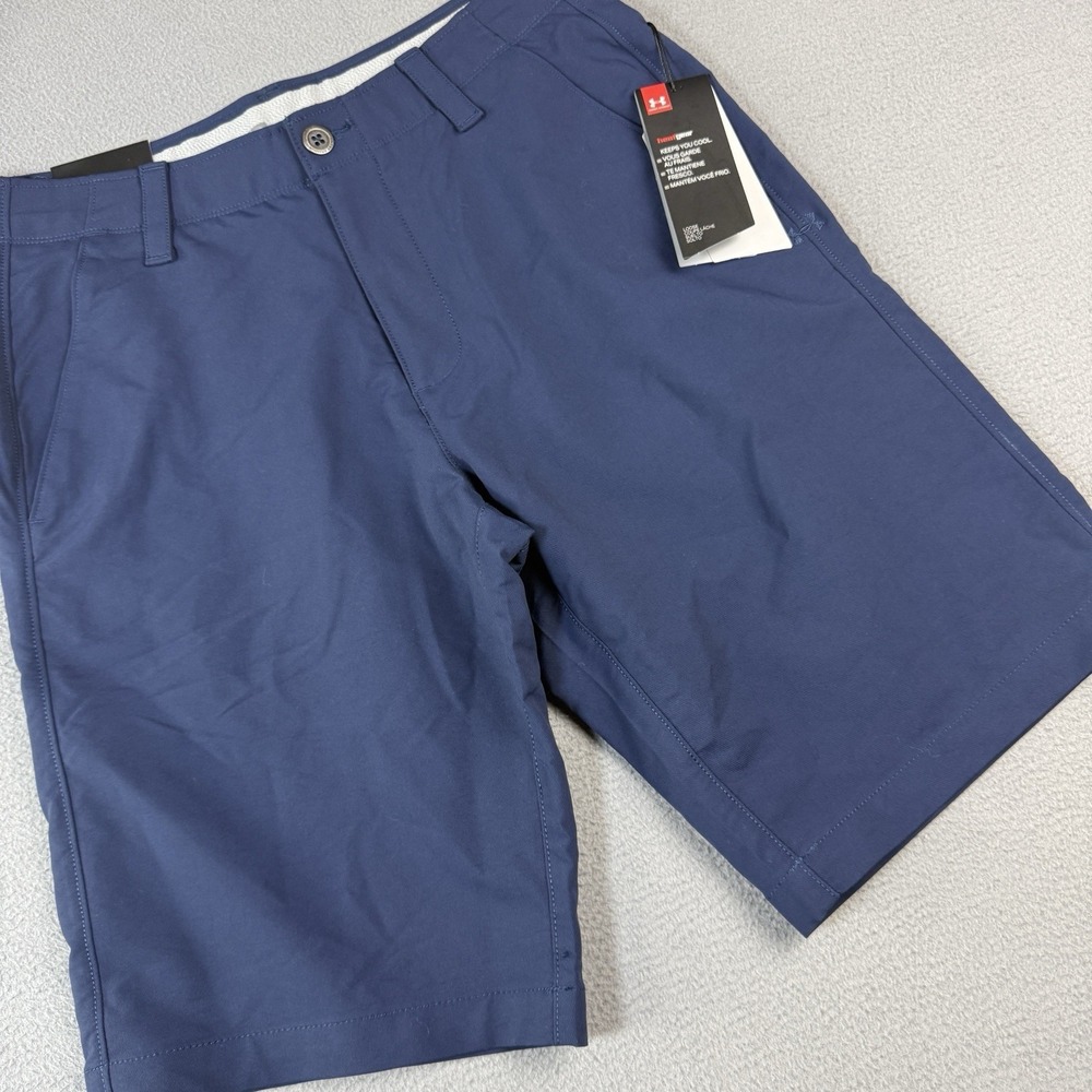 Under Armour Golf Shorts Mens 30 Navy Blue Heat Gear Tech Loose 11 in Inseam